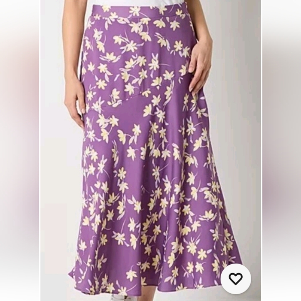 Liz Claiborne Purple and Yellow Floral Skirt NWT